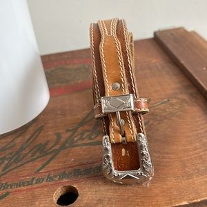 French Cowboy style leather belt vintage